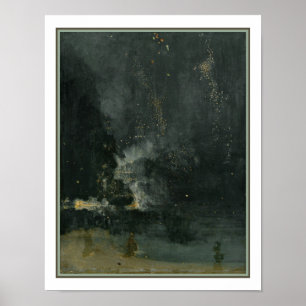 Nocturne in zwart en goud: The Falling Rocket Poster