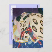 NOCTURNE MET MASKS/Art Deco Venetian Masquerade Briefkaart (Voorkant / Achterkant)