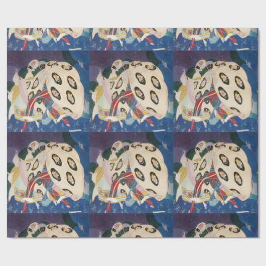 NOCTURNE MET MASKS/Art Deco Venetian Masquerade Cadeaupapier (Vlak)