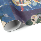 NOCTURNE MET MASKS/Art Deco Venetian Masquerade Cadeaupapier (Rol Hoek)