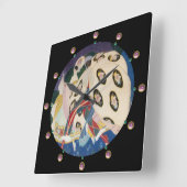 NOCTURNE MET MASKS/Art Deco Venetian Masquerade Vierkante Klok (Hoek)