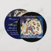 NOCTURNE MET MASKS, MARDI GRAS MASQUERADE BALL KAART (Voorkant / Achterkant)