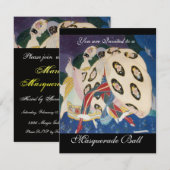 NOCTURNE MET MASKS, MARDI GRAS MASQUERADE BALL KAART (Voorkant / Achterkant)