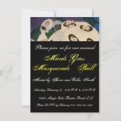 NOCTURNE MET MASKS, MARDI GRAS MASQUERADE BALL KAART (Achterkant)