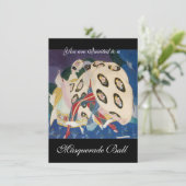NOCTURNE MET MASKS, MARDI GRAS MASQUERADE BALL KAART (Staand voorkant)