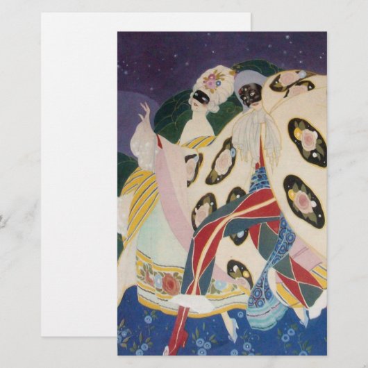 NOCTURNE MET MASKS/Venetiaanse Masquerade Briefpapier (Voorkant / Achterkant)