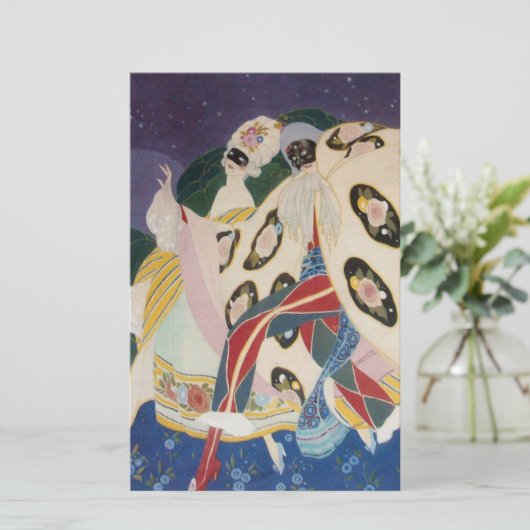 NOCTURNE MET MASKS/Venetiaanse Masquerade Briefpapier (Staand voorkant)