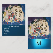 NOCTURNE MET MASKS/Venetiaanse Masquerade-monogram Visitekaartje (Voorkant / Achterkant)