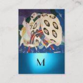 NOCTURNE MET MASKS/Venetiaanse Masquerade-monogram Visitekaartje (Achterkant)