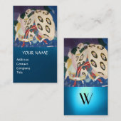 NOCTURNE MET MASKS/Venetiaanse Masquerade-monogram Visitekaartje (Voorkant / Achterkant)