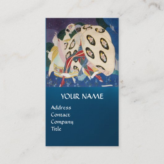 NOCTURNE MET MASKS/Venetiaanse Masquerade-monogram Visitekaartje (Voorkant)