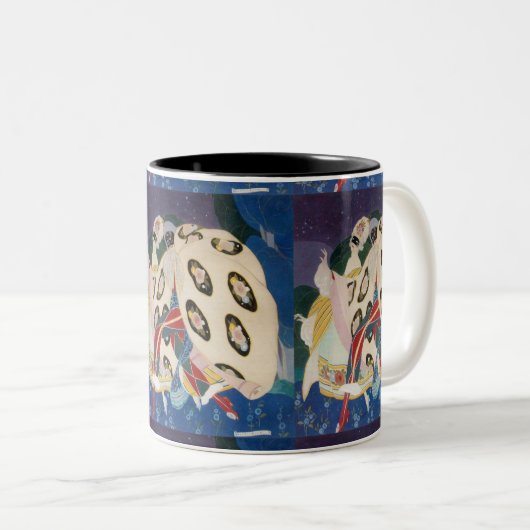 NOCTURNE MET MASKS/Venetiaanse Masquerade Tweekleurige Koffiemok (Voorkant rechts)