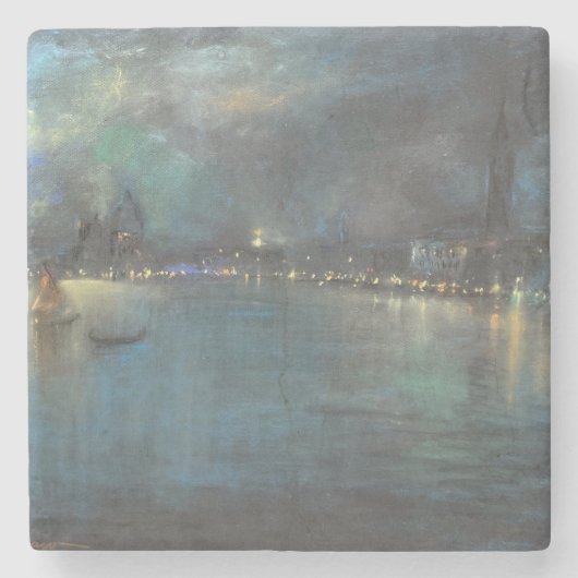 Nocturne of Venice (door Glenn Cooper Henshaw) Stenen Onderzetter (Voorkant)