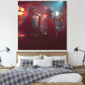 Nocturne Ritme energie van jazz Canvas Afdruk (Insitu (Slaapkamer))