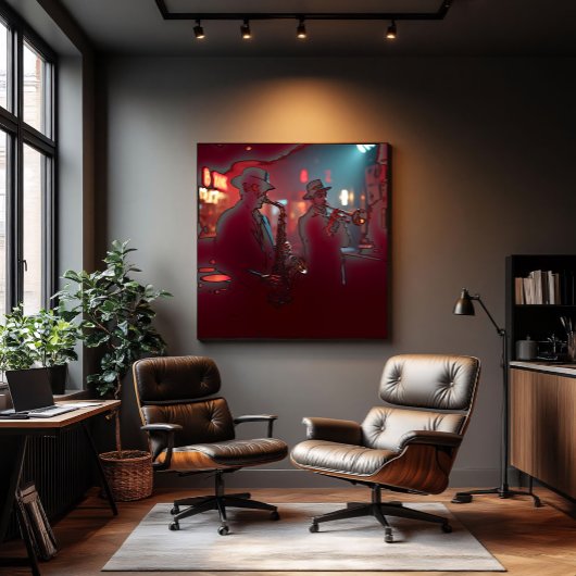 Nocturne Ritme energie van jazz Canvas Afdruk