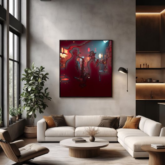 Nocturne Ritme energie van jazz Poster