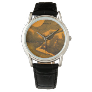 Nocurnaal landschap "Hunter's Moon", bergmeer Horloge