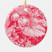 Nodding Lotus (rood) - Keramisch Ornament (Achterkant)