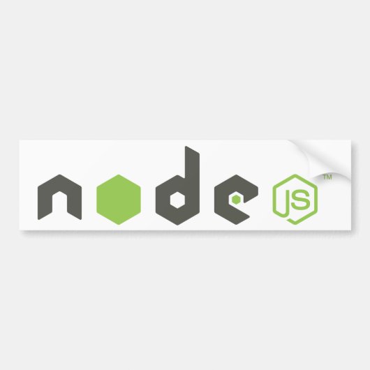 Node.js - Licht Bumpersticker (Voorkant)