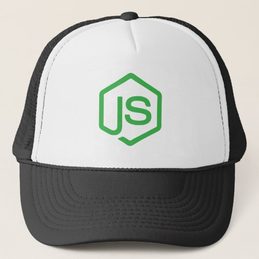 Nodejs logo JavaScript Web Developer Trucker Pet (Voorkant)