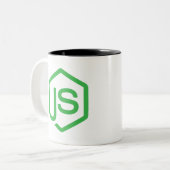 Nodejs logo JavaScript Web Developer Tweekleurige Koffiemok (Voorkant links)