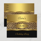 Nodig 40e verjaardag Leopard Gold Black uit Kaart (Voorkant / Achterkant)