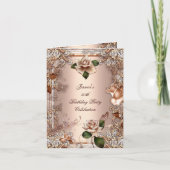 Nodig 50e verjaardag Beige Gold Roos Cream uit (Voorkant)