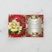 Nodig 50e verjaardag Red Gold Roos Cream uit (Binnen)