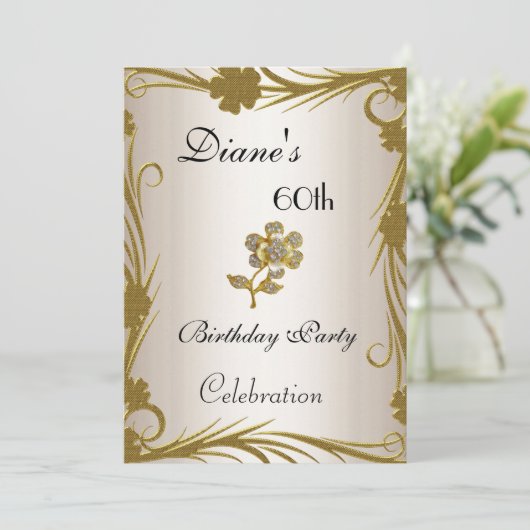 Nodig 60e verjaardag van het goud van de Partij op Kaart (Staand voorkant)
