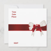 Nodig alle Occasies Red White Cute Bow uit Kaart (Achterkant)