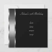 Nodig Birthday Party Black Silver Fabulous 50th ui Kaart (Achterkant)