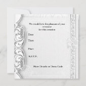 Nodig bruiloft Elegant White Lace Rings uit Kaart (Achterkant)