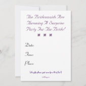 Nodig de Bridal van de Bridal van de Kalm- Partij Kaart (Achterkant)