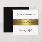 Nodig de opening van de nacht White Black Gold uit Kaart (Voorkant / Achterkant)