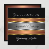 Nodig de opening van de nacht zwarte goudkoper uit kaart (Voorkant / Achterkant)