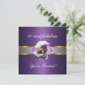 Nodig de Paarse Witte Vloer van de Partij Fabulous Kaart (Staand voorkant)