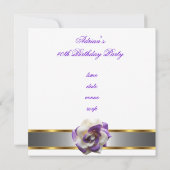 Nodig de Paarse Witte Vloer van de Partij Fabulous Kaart (Achterkant)