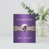 Nodig de Paarse Witte Vloer van de Partij Fabulous Kaart (Staand voorkant)