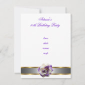 Nodig de Paarse Witte Vloer van de Partij Fabulous Kaart (Achterkant)