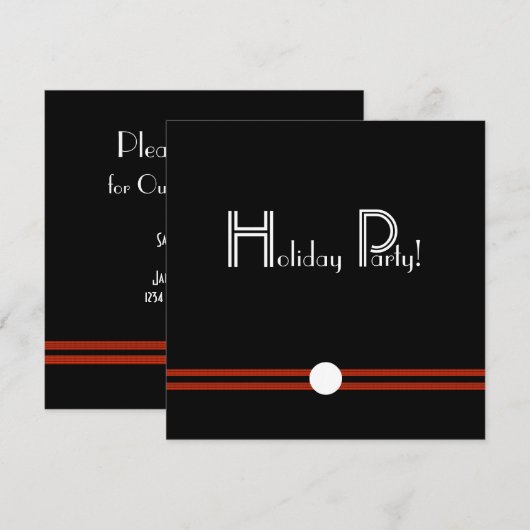 Nodig de Retro van de feestdag in Zwart-wit uit Kaart (Voorkant / Achterkant)