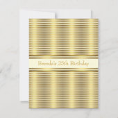 Nodig Elegant Goud & Wit Streep Horizontaal uit Kaart (Achterkant)