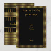 Nodig elegante gouden en zwarte strepen uit kaart (Voorkant / Achterkant)
