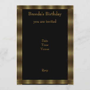 Nodig elegante gouden en zwarte strepen uit kaart