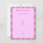 Nodig elegante roze streep horizontaal uit kaart (Voorkant)