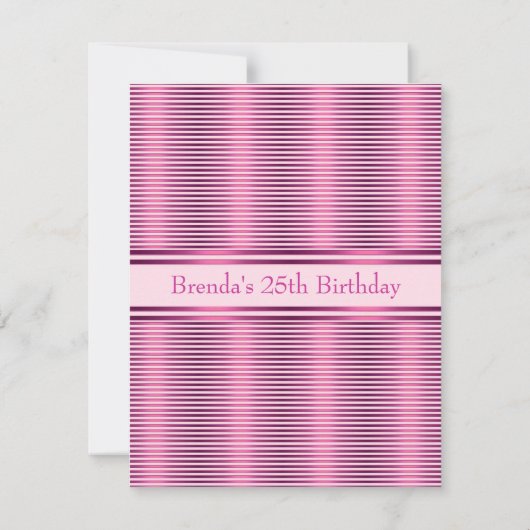 Nodig elegante roze streep horizontaal uit kaart (Achterkant)