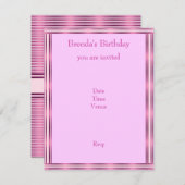 Nodig elegante roze streep horizontaal uit kaart (Voorkant / Achterkant)