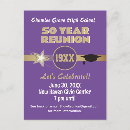 Nodig 'Em uit! Elk jaar Klasse Reunion Briefkaart (Voorkant)