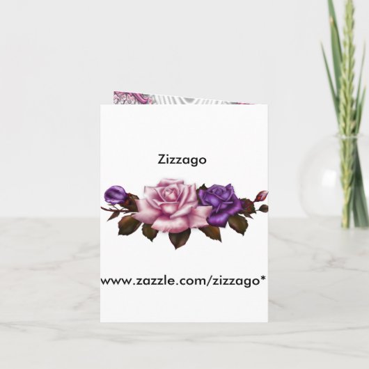 Nodig het Witte Roze Paarse Roos van Birthday Part (Achterkant)