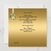 Nodig kerstfeest gouden ballen Paarse roze Kaart (Achterkant)