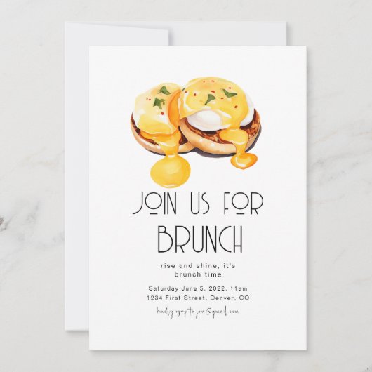 Nodig Ons Uit Voor Brunch Feest Uitnodiging Templa (Voorkant)